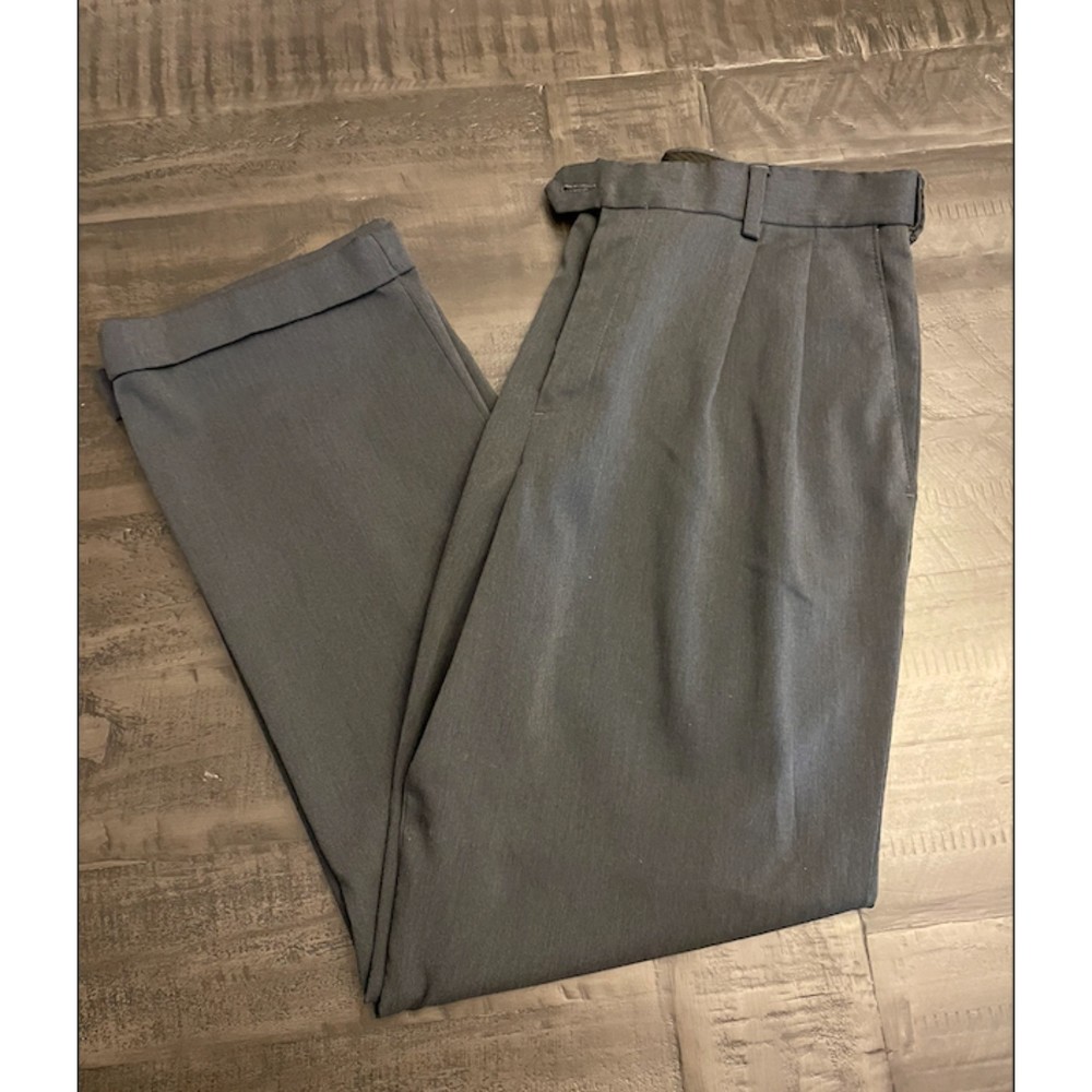 Mens Covington Cuffed Dark Gray Pleated Dress Pants -Sz 32x30